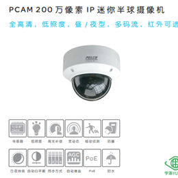 PMD20DNF 派爾高200 萬像素，全高清，晝 / 夜型，IP 迷你半球攝像機
